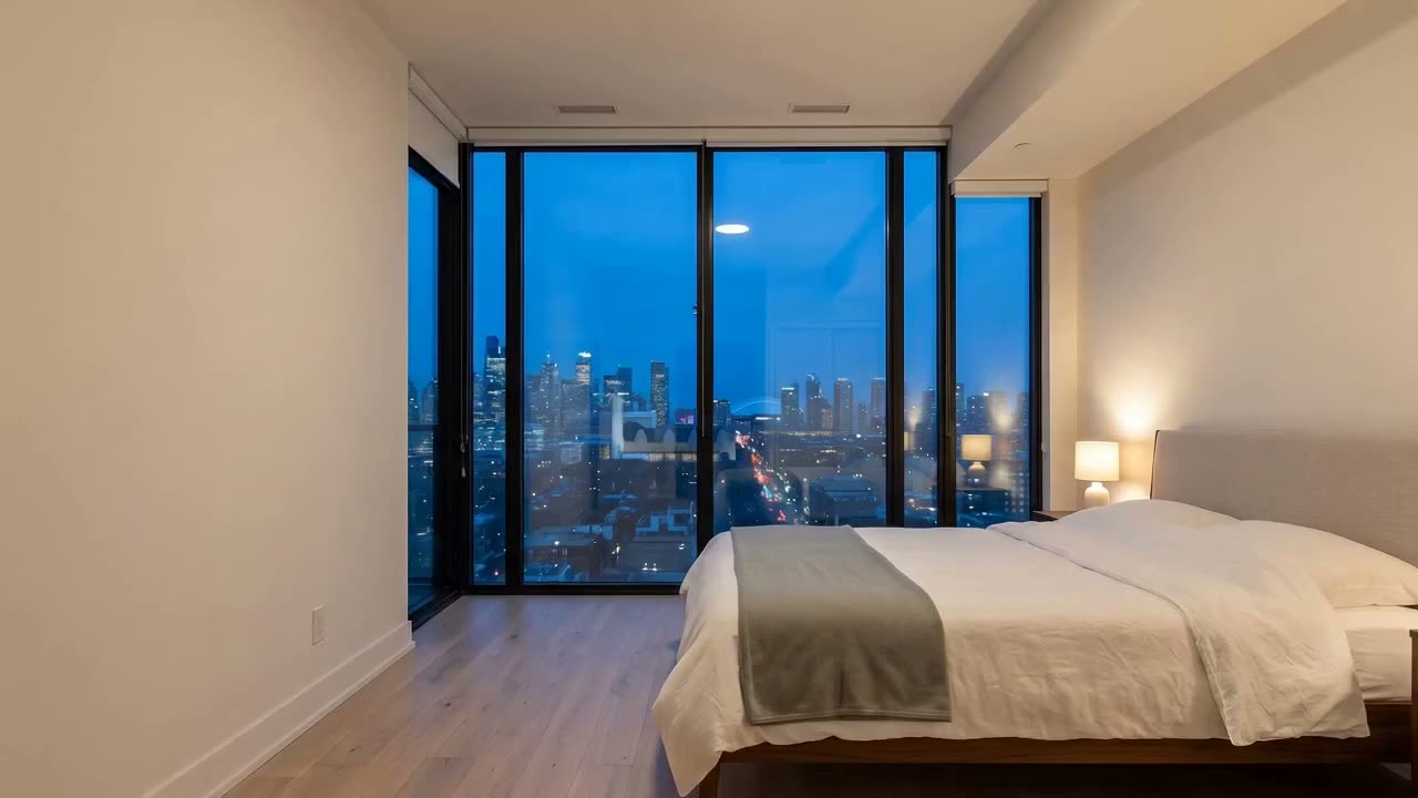 AI-generated apartment bedroom